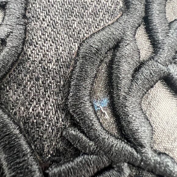 Marc Jacobs Denim Skirt Womens 29 Punk Patches Embroidered Black Goth Grunge - Picture 6 of 9